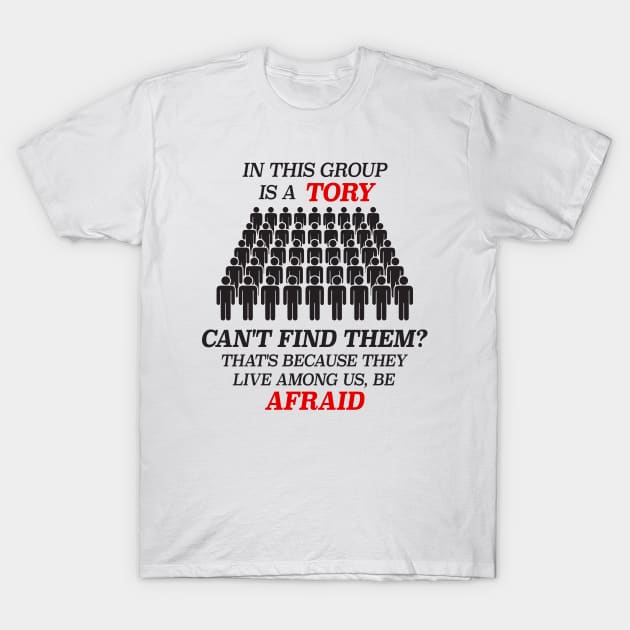 In This Group Is A Tory - Funny British Meme T-Shirt by Football from the Left